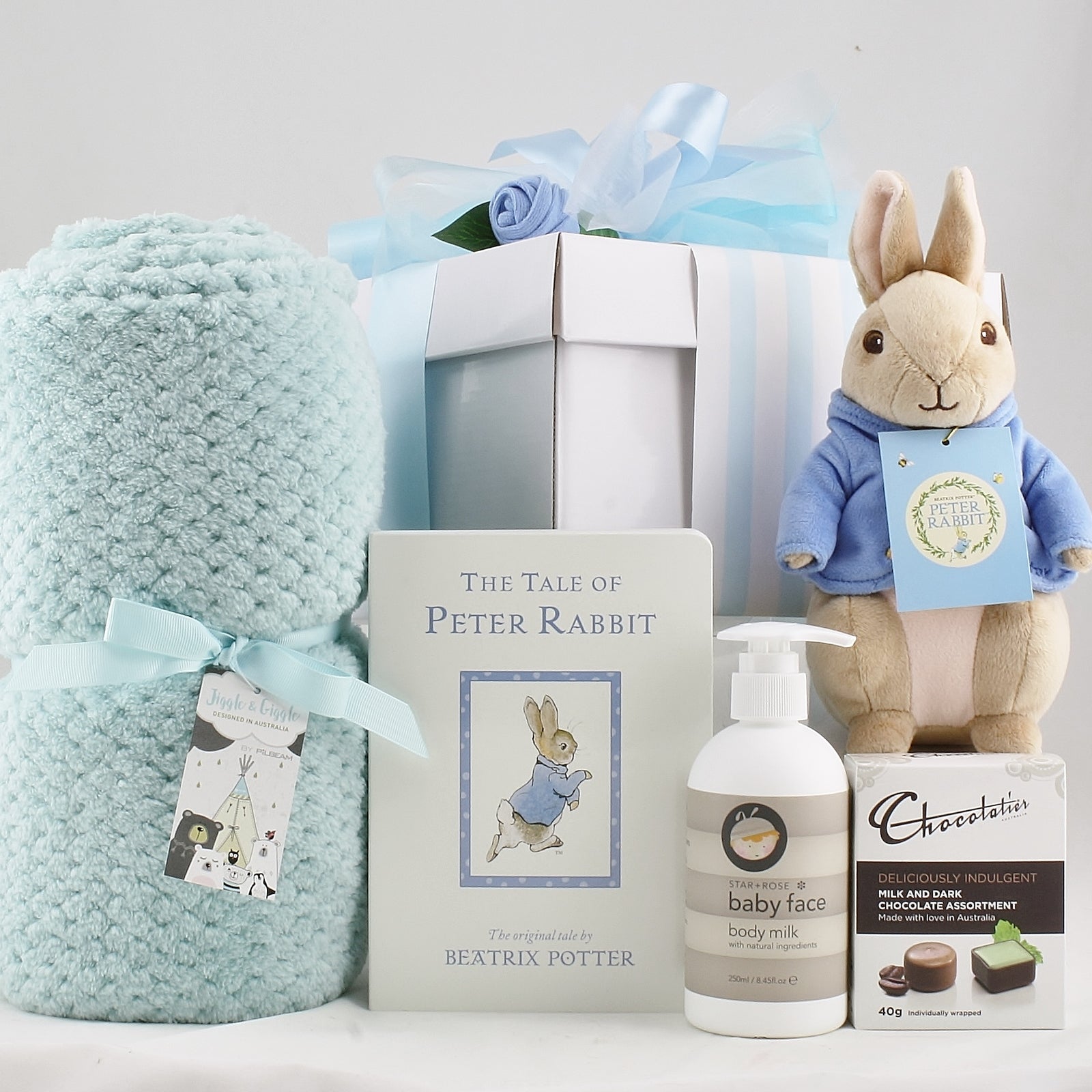 Peter Rabbit Baby Boy Hamper - Classic New Baby Gift - Hamper Me ...